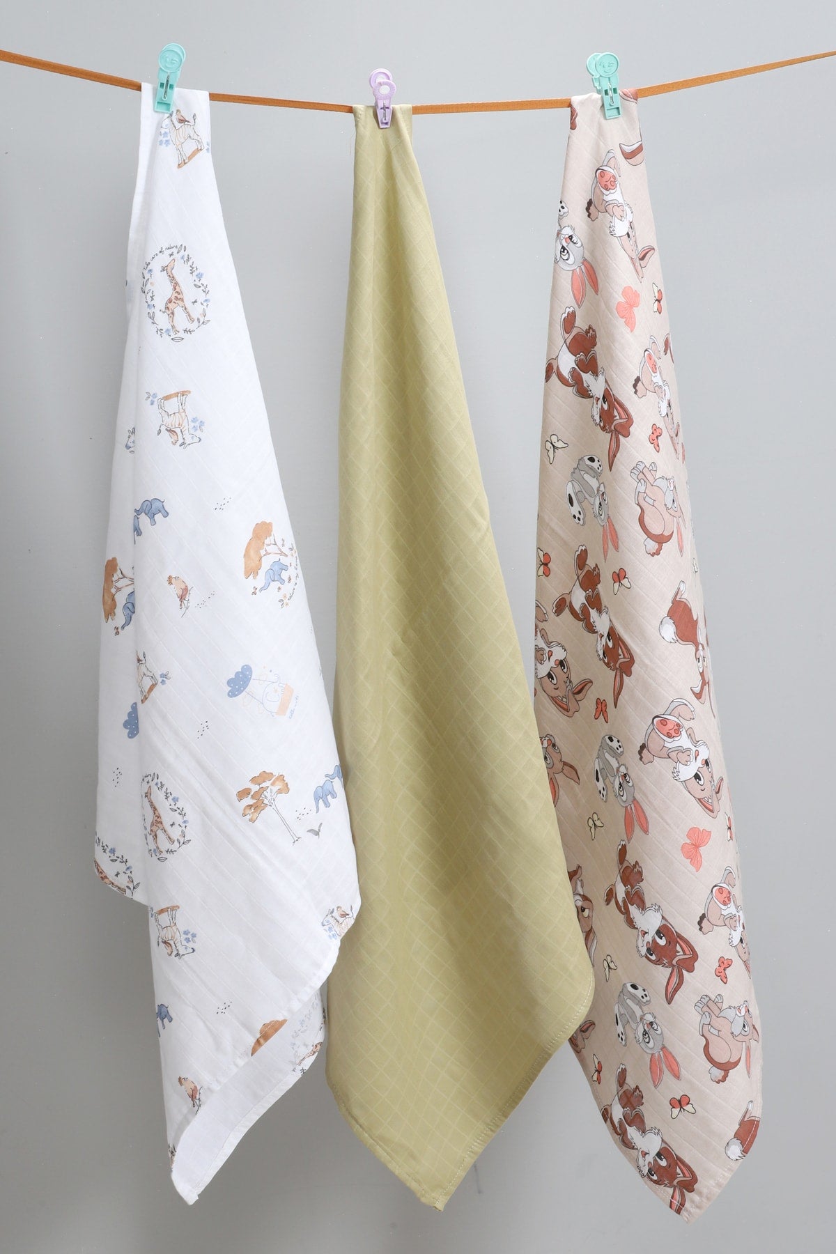 Muslin Baby Blanket 100% Cotton Multi-Purpose Muslin Baby Blanket 3 Pcs 75X75