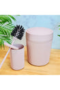 Bathroom Dustbin Wc Toilet Brush Acrylic Set of 2 Pink - Swordslife