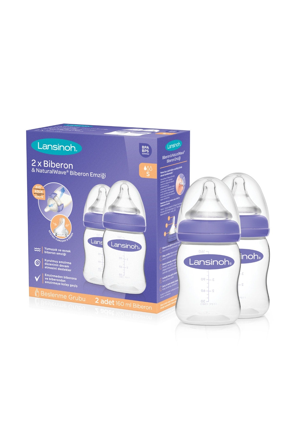 Natural Wave Babyflaschen-Set 2-tlg. 160 ml