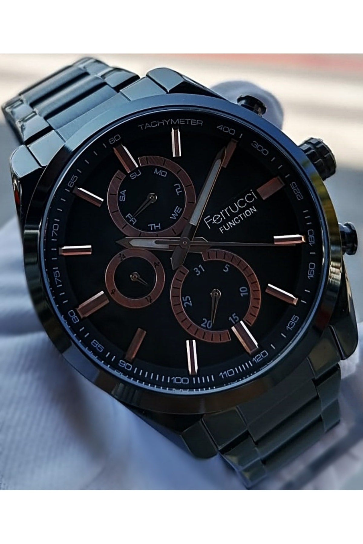 Silver Men'S Wristwatch 3 Atm Waterproof Functions Active Stainless Steel