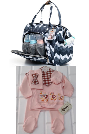 Elegance Mother Baby Care Shoulder-Handbag And 100% Cotton Hospital Outlet Set