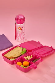 Lunchbox mit 4 Fächern, 2 Schichten, mit Löffel und 500-cc-Pipettenflasche, Prinzessin