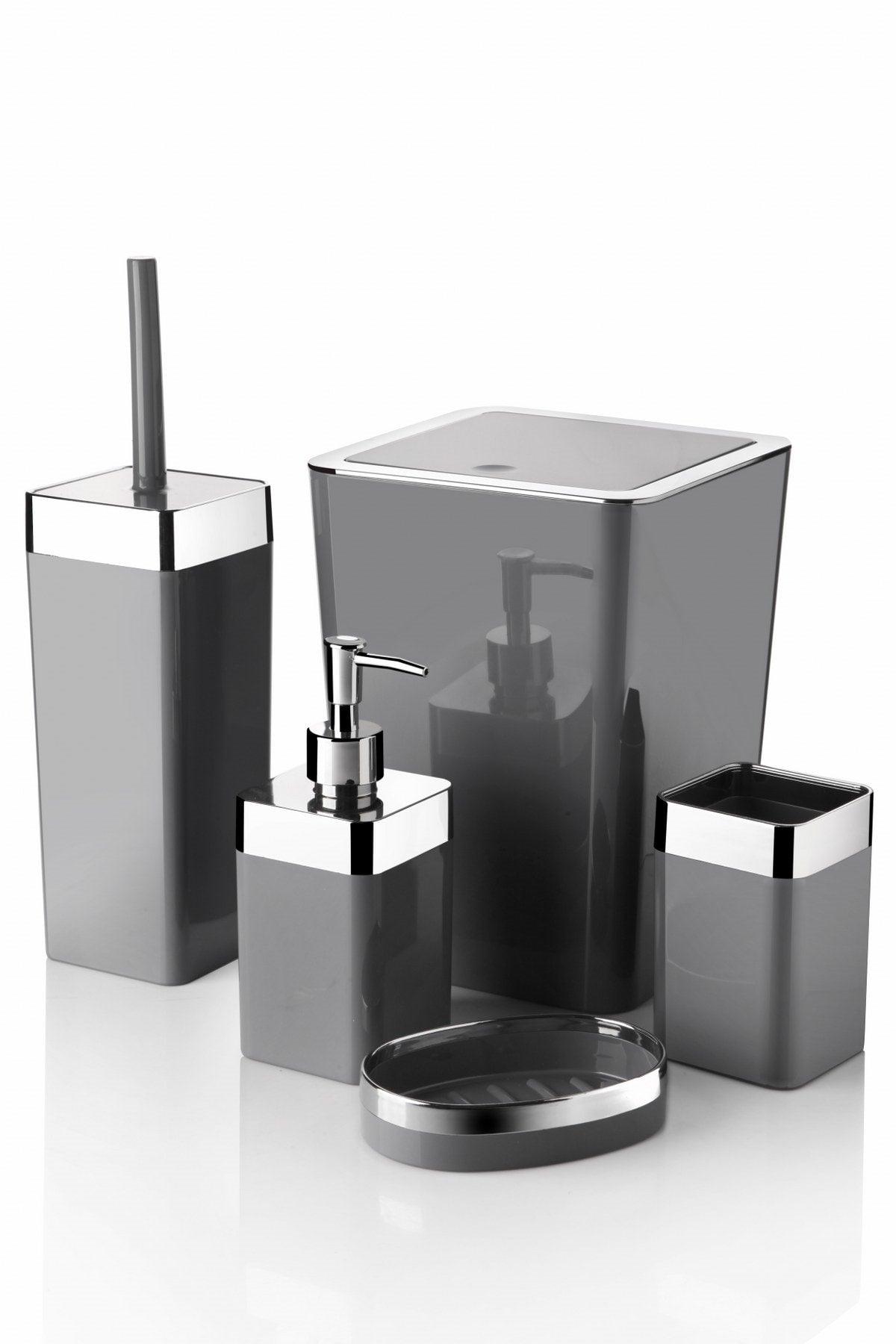 5 Piece Acrylic Metallized Coated Luxury Bathroom Set - Swordslife