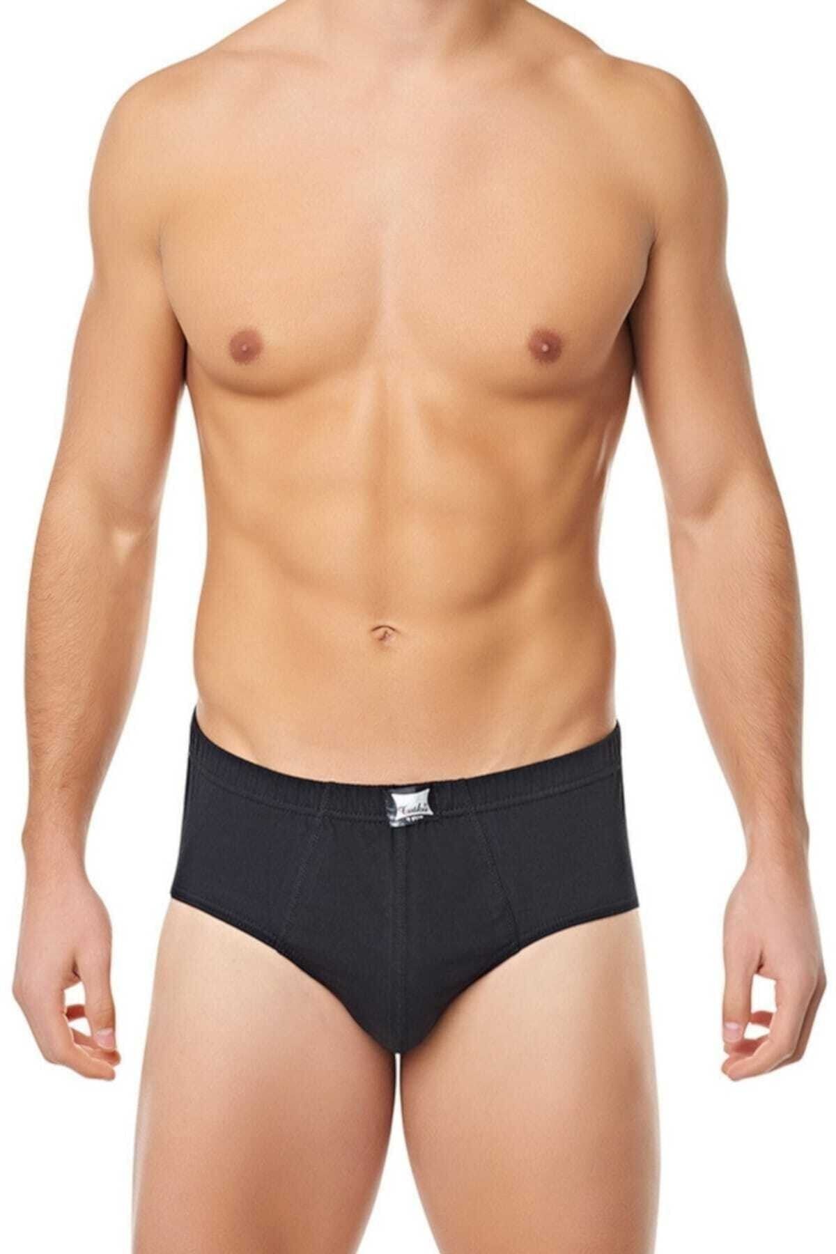 Men's Black Cotton Combed Cotton Panties 6 Pack