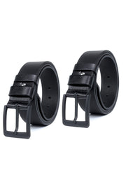 Pack Black - Black Buffalo Leather Men'S Denim Belt 4.5 Cm