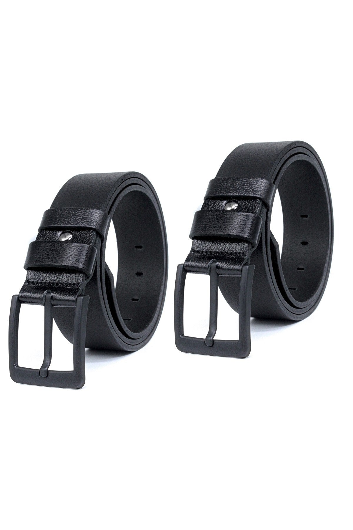 Pack Black - Black Buffalo Leather Men's Denim Belt 4.5 Cm