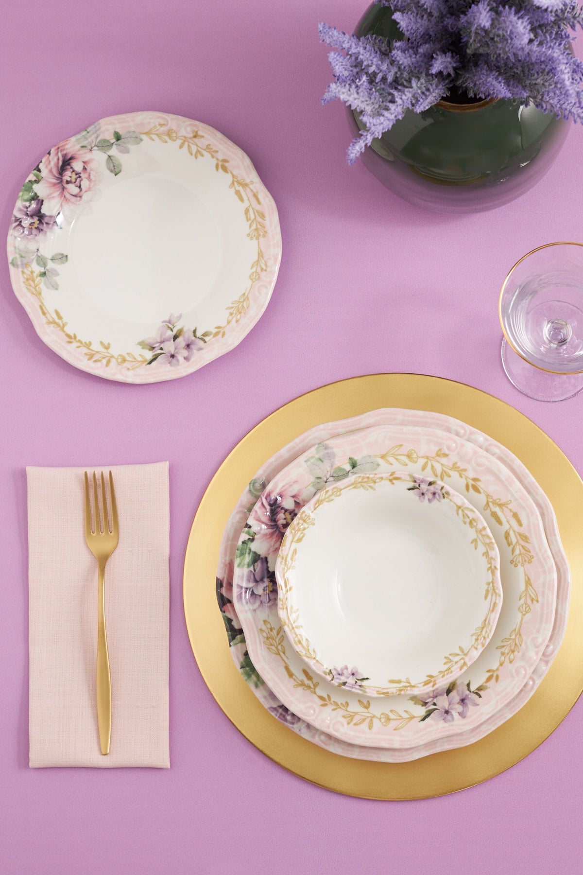 Flory 24 Pcs Porcelain Dinnerware Set For 6 Persons
