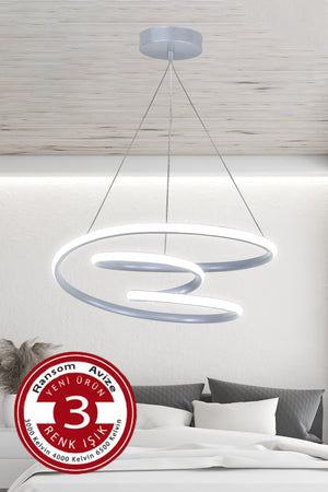 3 Color Modern Pendant Lamp Galaxy Silver Case "Without Remote Control" 3 Color Led Chandelier