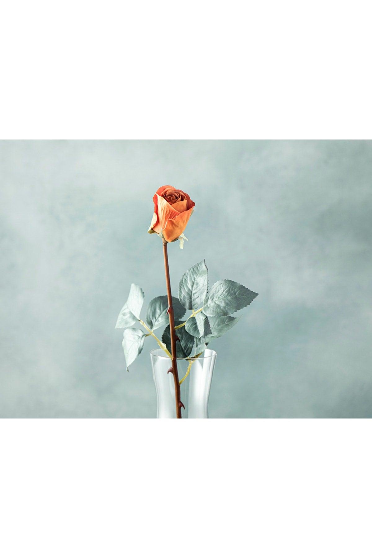 Petit Roses Single Branch Artificial Flower 50 Cm Orange - Swordslife