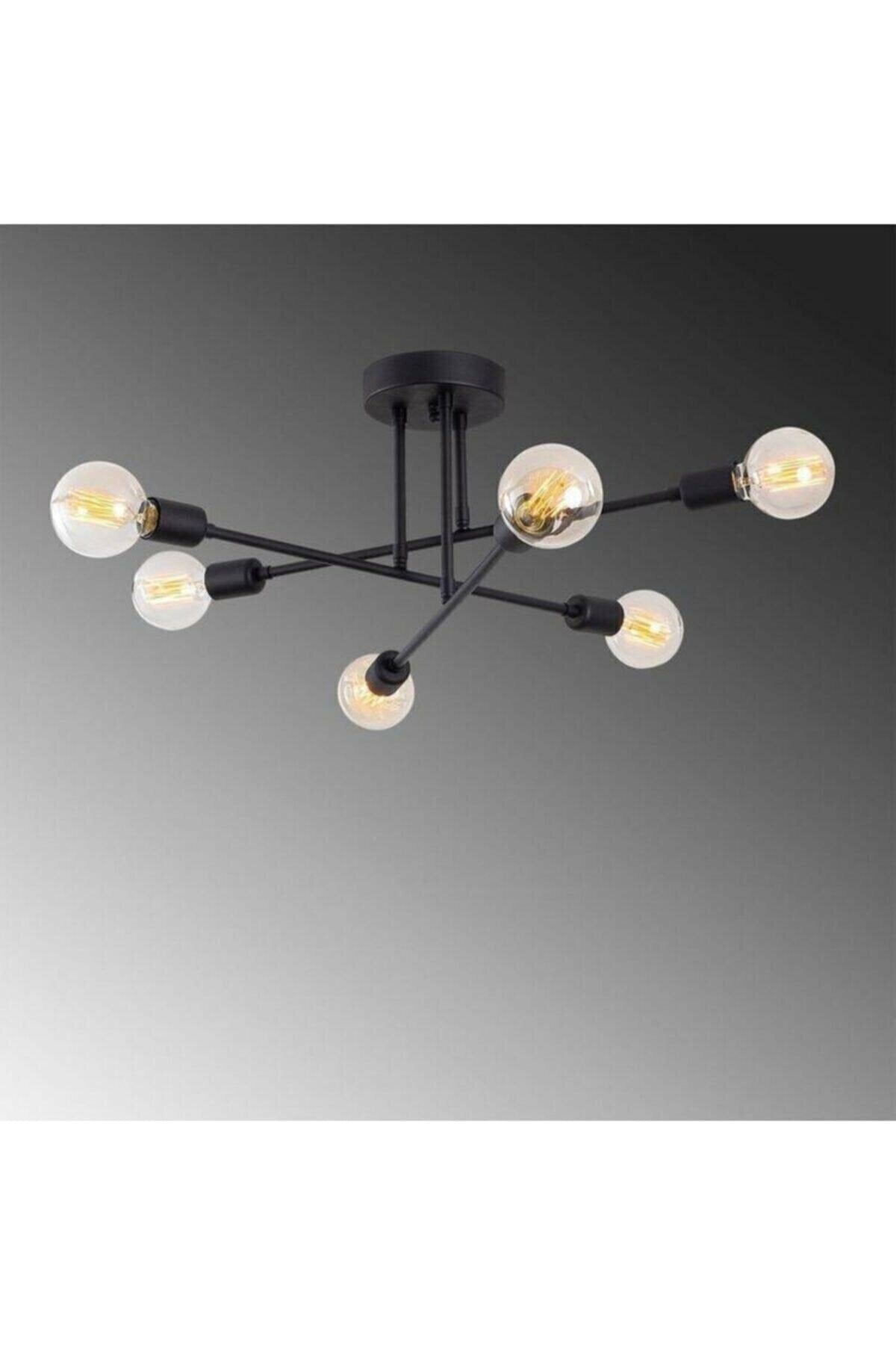 Spider Cross Moderne Sport Deckenlampe Schwarz Wohnzimmer - Küche - Schlafzimmer 6-teiliger Kronleuchter (ohne Leuchtmittel)