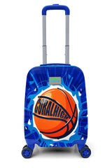 Kids Navy Blue Basketball Ball Patterned Child Luggage 16755