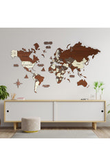 3D Wooden World Map, Wooden Wall Decor, Wall Decoration, Real World Map - Swordslife