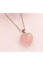 New Heart Rose Quartz Chain Necklace - Swordslife