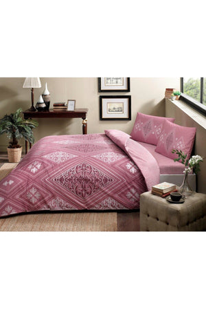 Single Ranforce Duvet Cover Set-Silvia Dried Rose