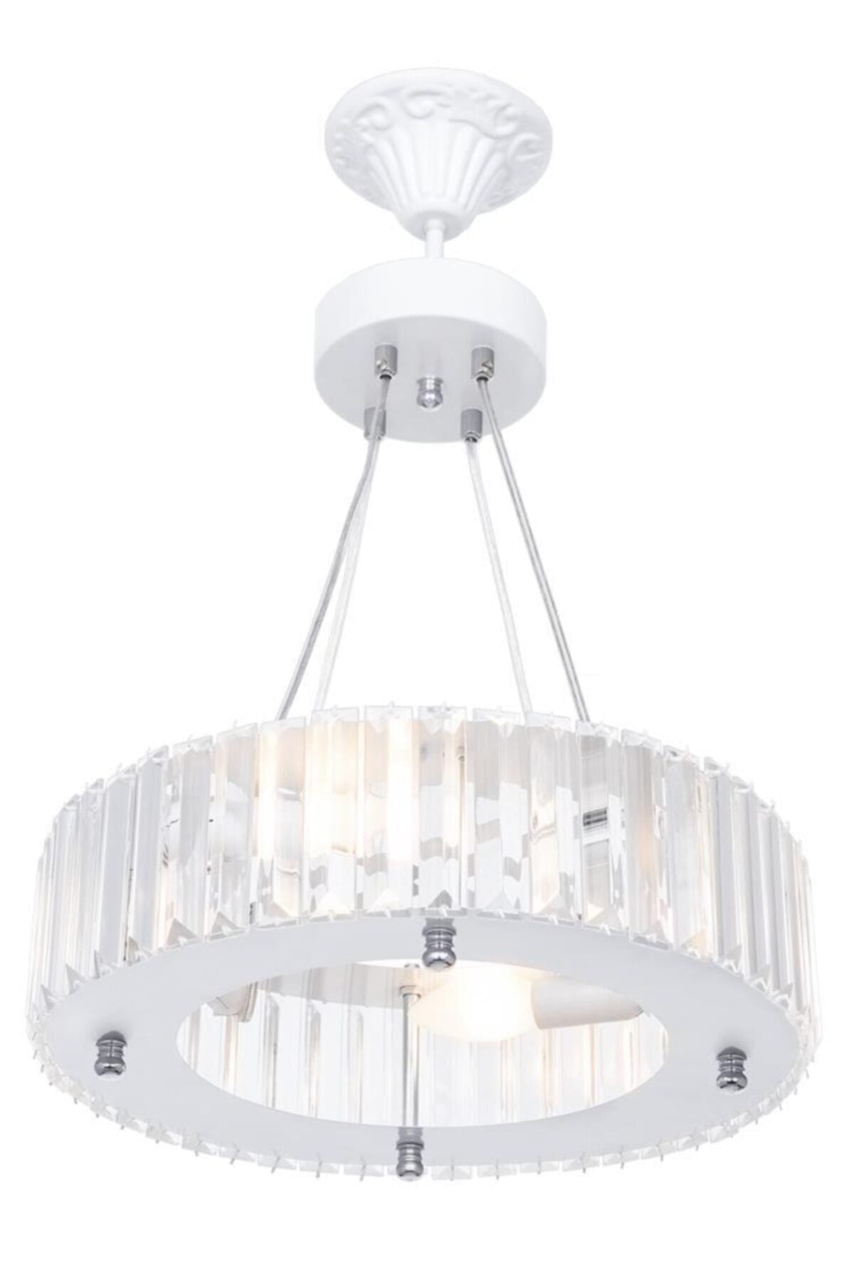 Luxus Diamant 37 cm weißer Kronleuchter