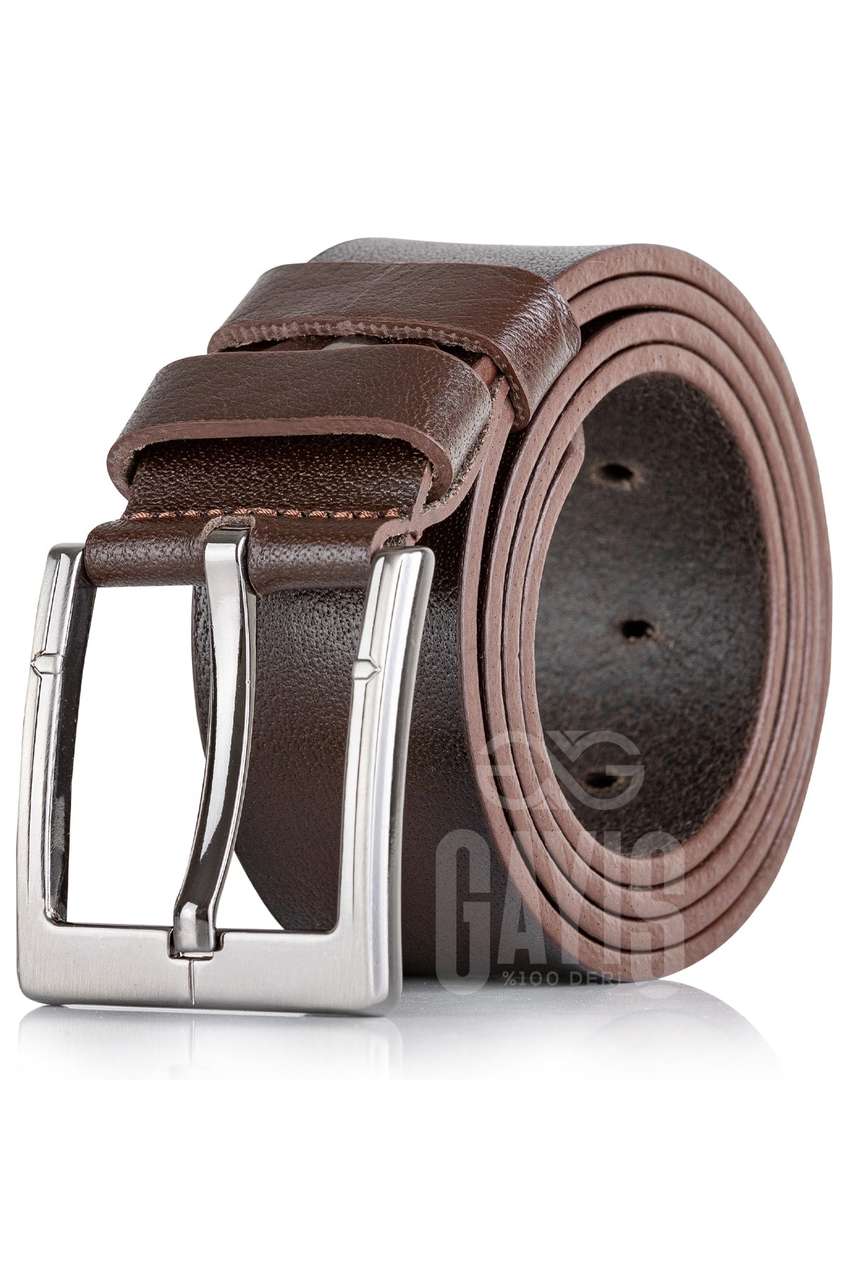 100% Genuine Buffalo Leather Brown Men'S Jeans Belt - Men'S Gift Belt