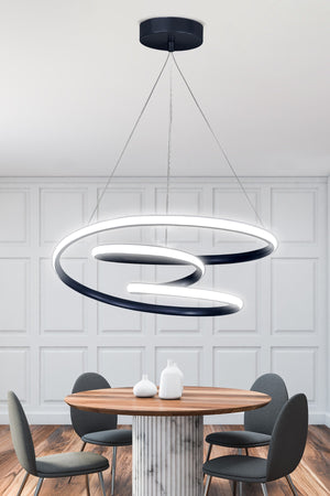 Modern Pendant Lamp Galaxy Black Case White Light Led Chandelier