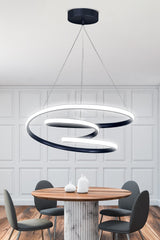 Modern Pendant Lamp Galaxy Black Case White Light LED Chandelier