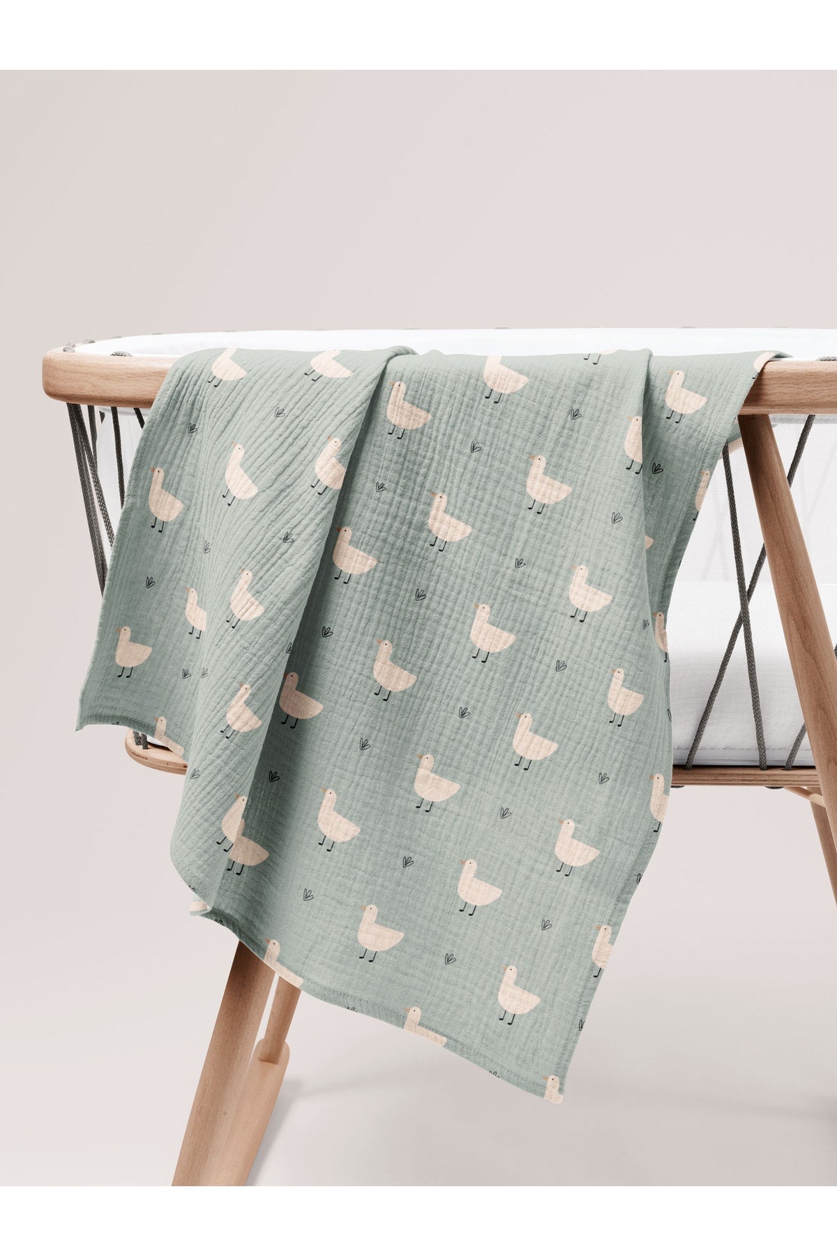 Minty Duck Organic Crinkle Square Muslin Cover 100 X 100 Cm