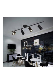 Duru Black 4 Row Spot Led Chandelier
