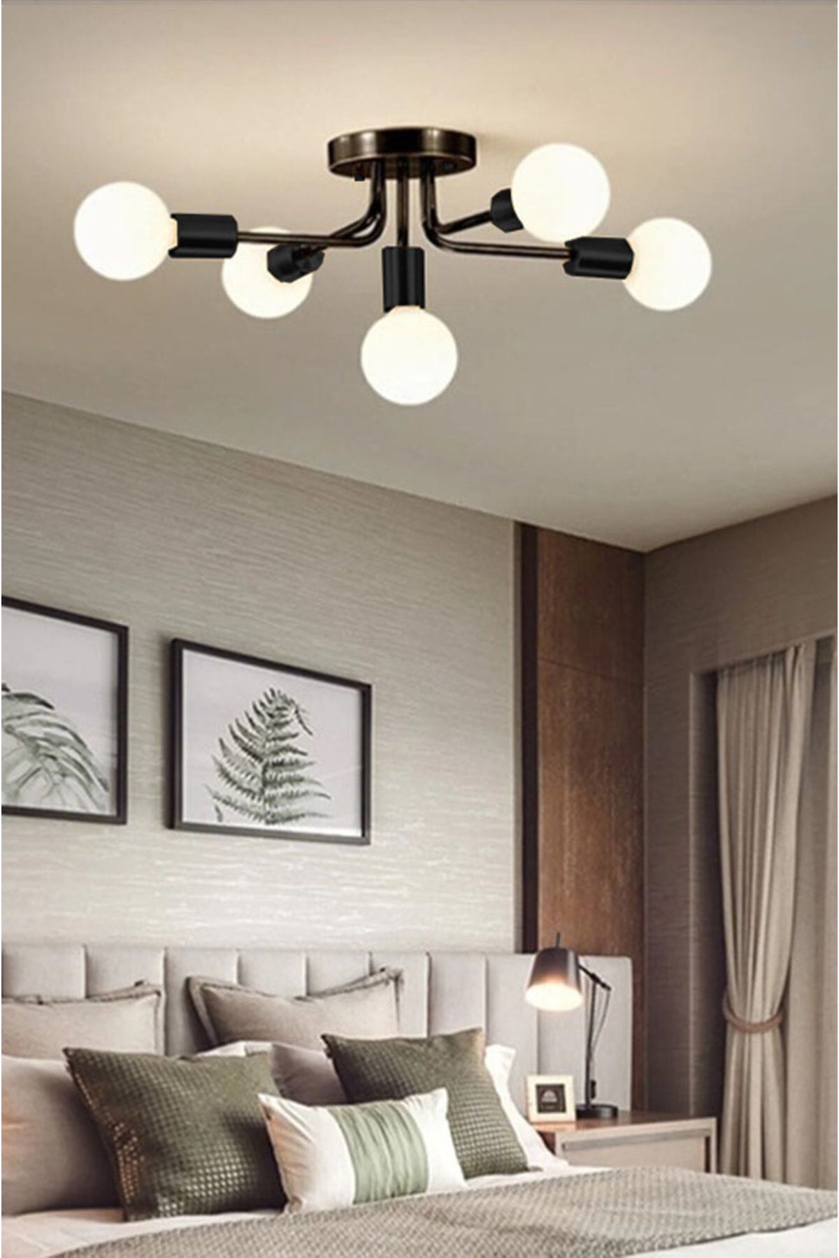 Loop Modern Design Black Color (Without Bulb) Pentacle Chandelier
