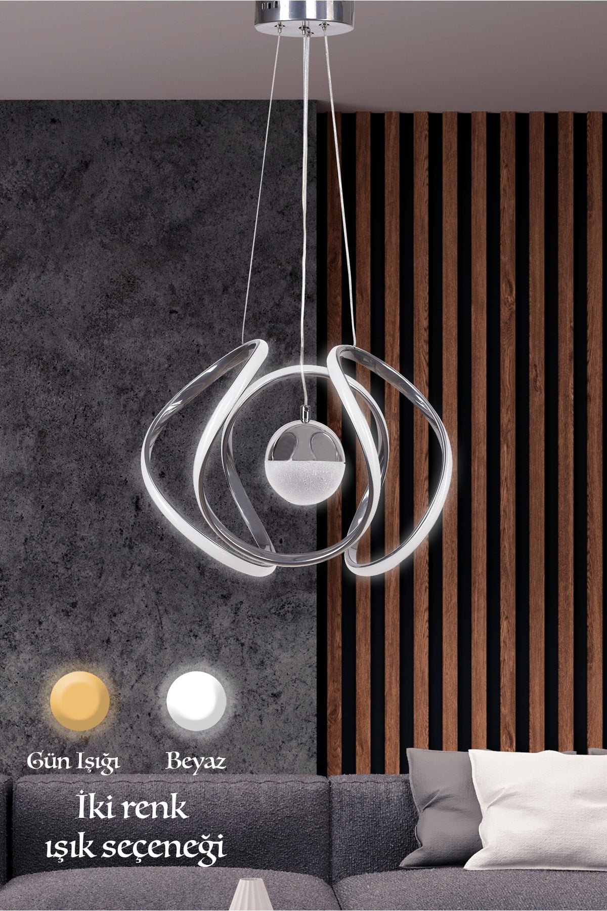 Bretzel Led Chandelier Silver