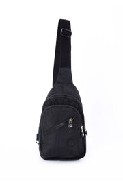 Schwarze Canvas-Umhängetasche für Damen