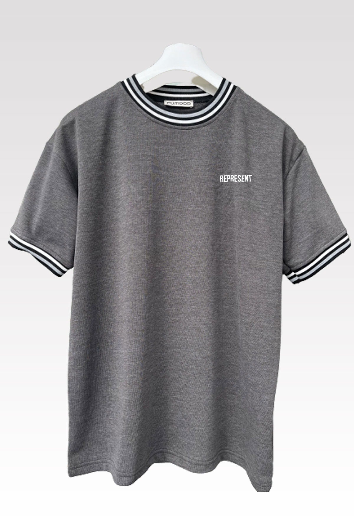Unisex Gray New Season Oversize Pattern Summer T-shirt