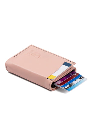 Men'S Vegan Leather Black Cash Money Compartment Sliding Mechanism Wallet Card Holder