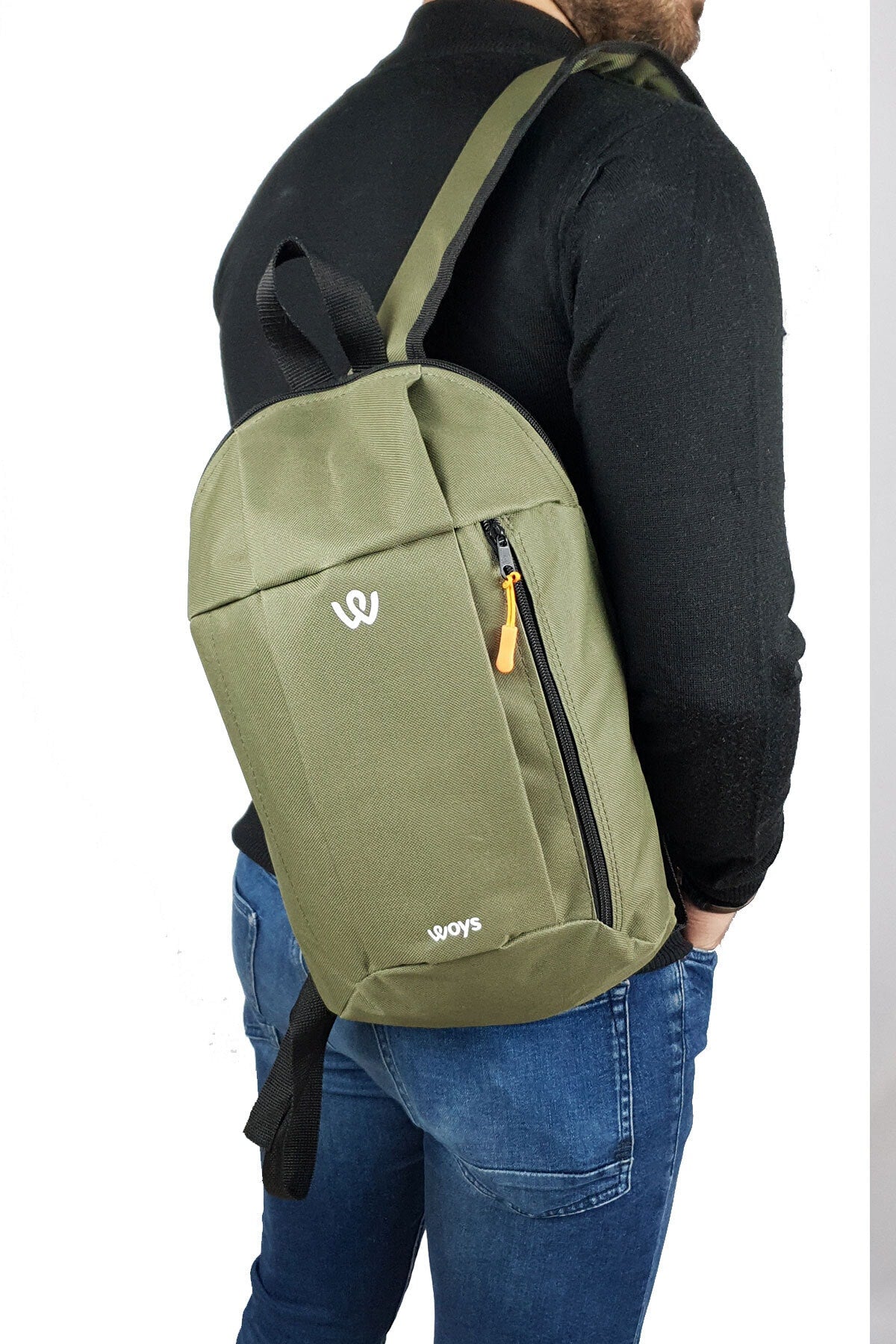 Unisex Khaki Green Camping Cycling Hiking Mini Backpack
