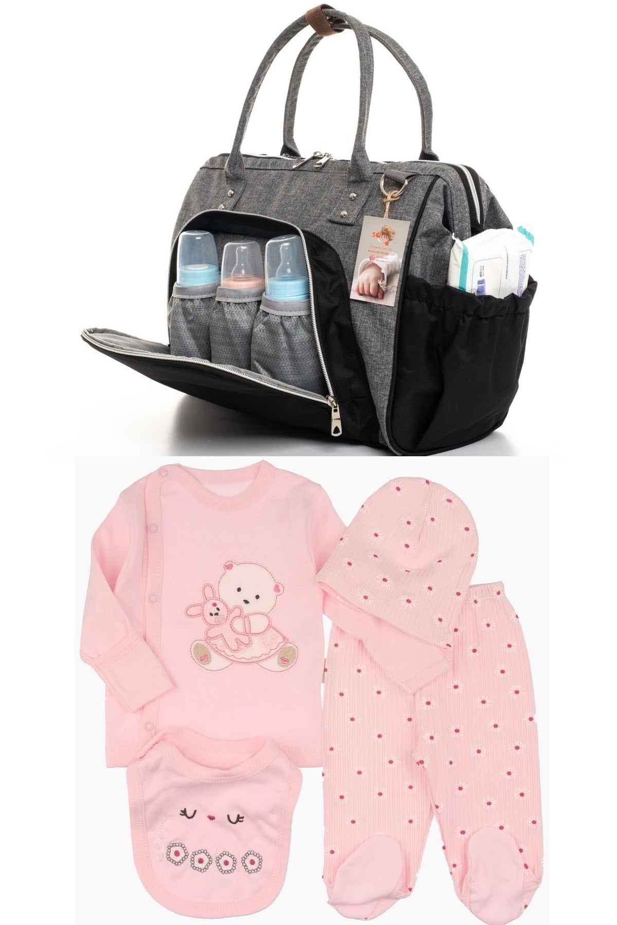 Elegance Mother Baby Care Shoulder-Handbag And 100% Cotton Hospital Outlet Set