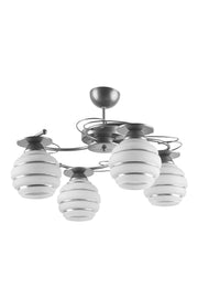 Goldina Modern Plofonyer Gray Case Silvery Glass Living Room - Kitchen - Bedroom 4-Piece Chandelier