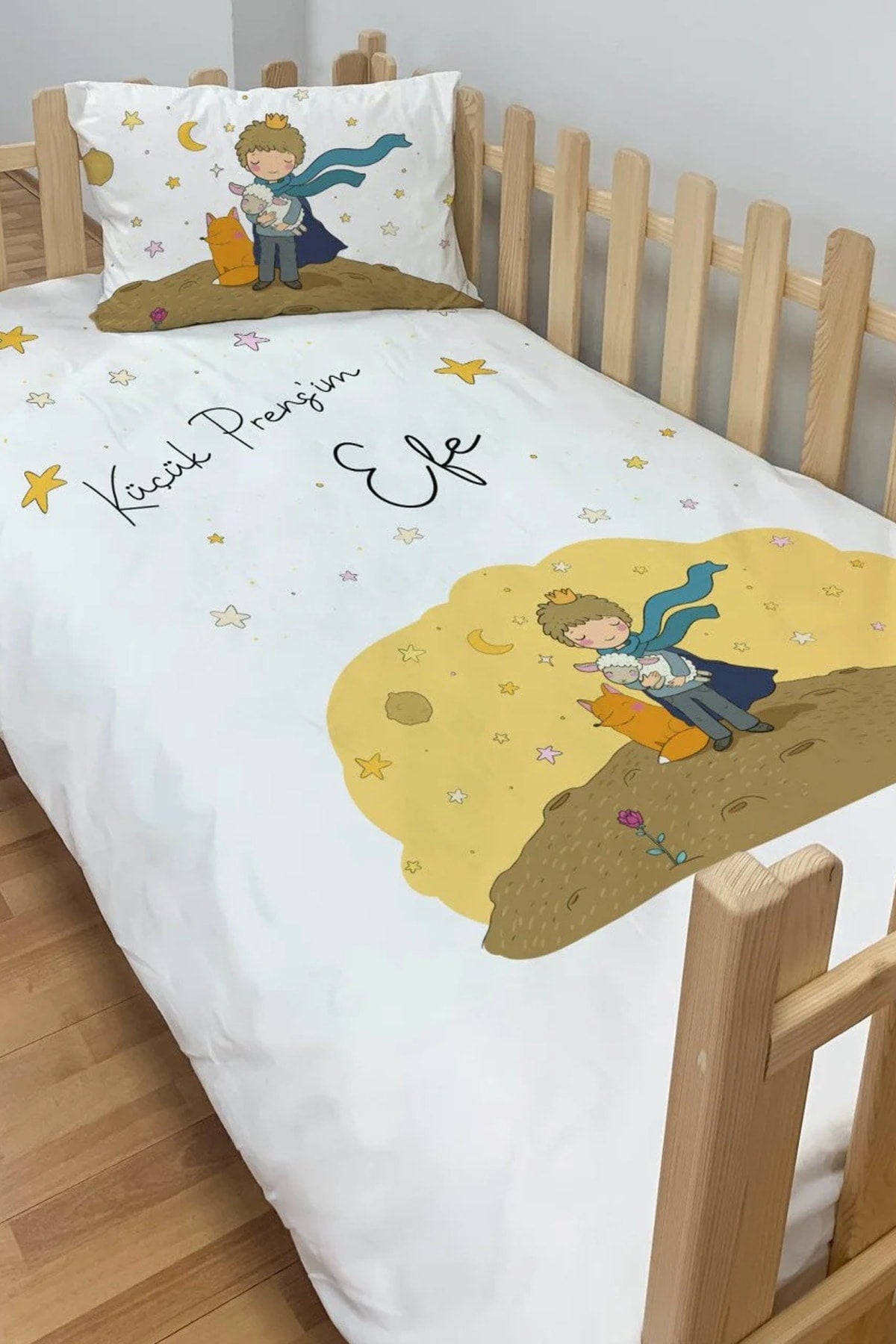 Custom Montessori Micro Satin Duvet Cover Set The Little Prince