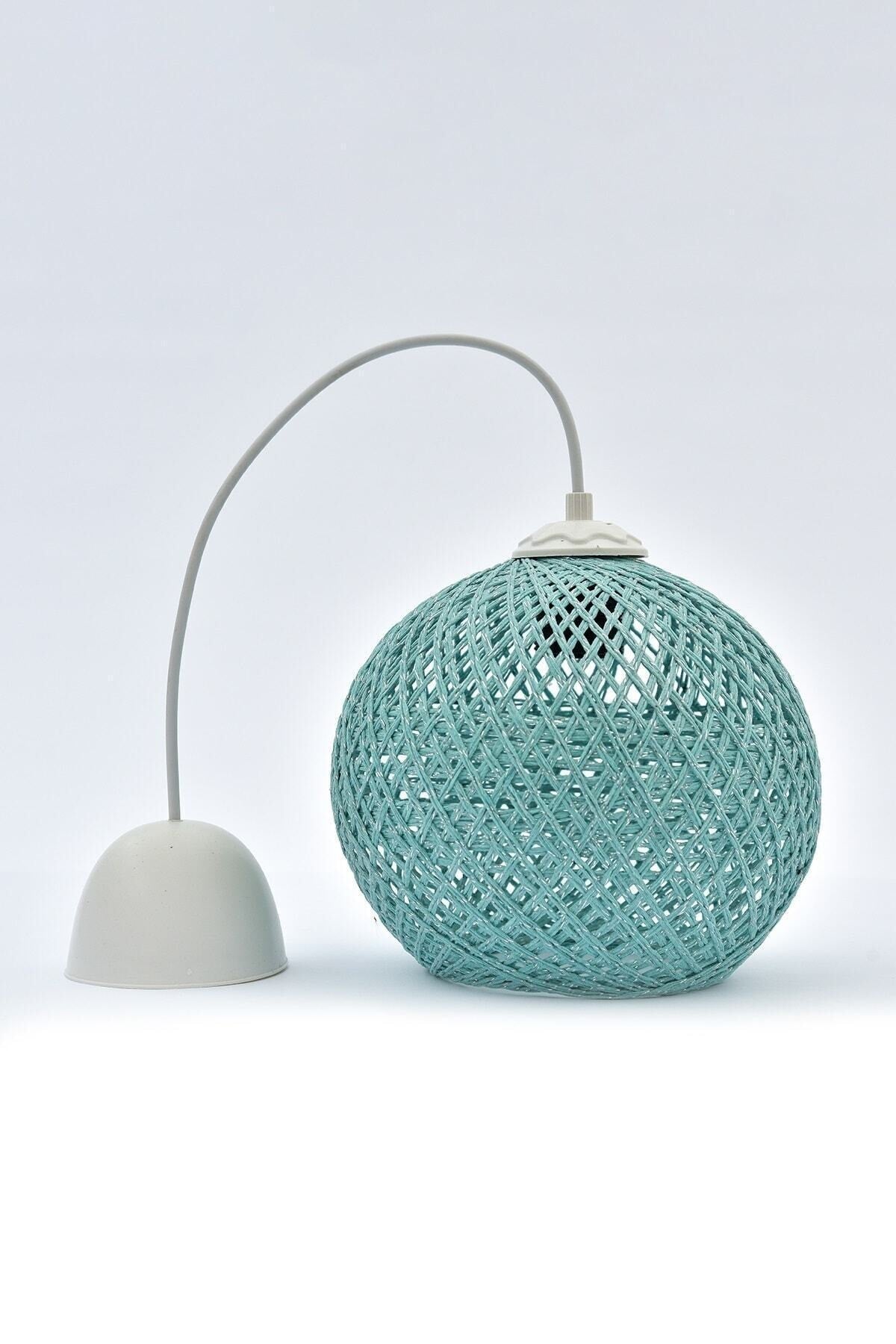 Balle Cyan Pendelleuchte Kugelleuchter weißes Kabel