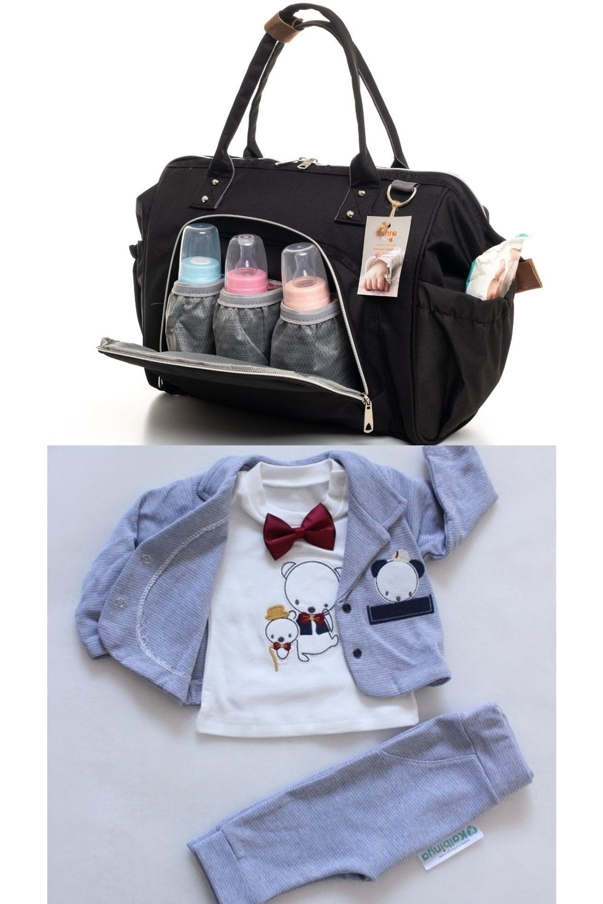 Elegance Mother Baby Care Shoulder-Handbag And 100% Cotton Hospital Outlet Set