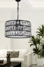 Heure Glass Chandelier Black Mdrn-45