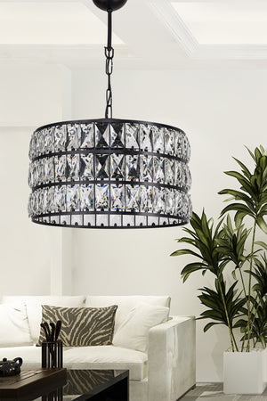 Heure Glass Chandelier Black Mdrn-45
