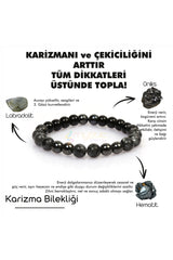 Charisma Natural Stone Men's Talisman Bracelet (LABRADORITE, ONYX, HEMATITE STONE NATURAL STONE BRACELET)