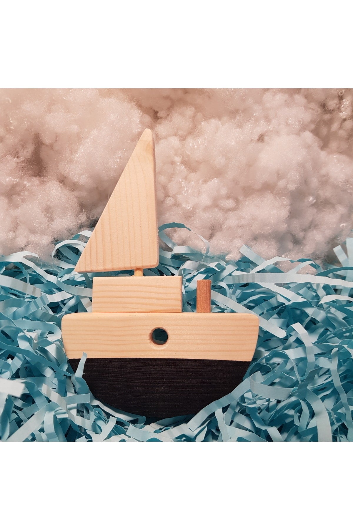 Handmade Wooden Toy Baby Ship Children's Imagination Gift Toy