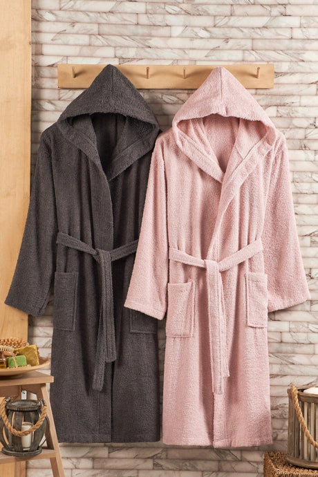 100% Cotton Hooded 2-Piece Bathrobe Set - Swordslife