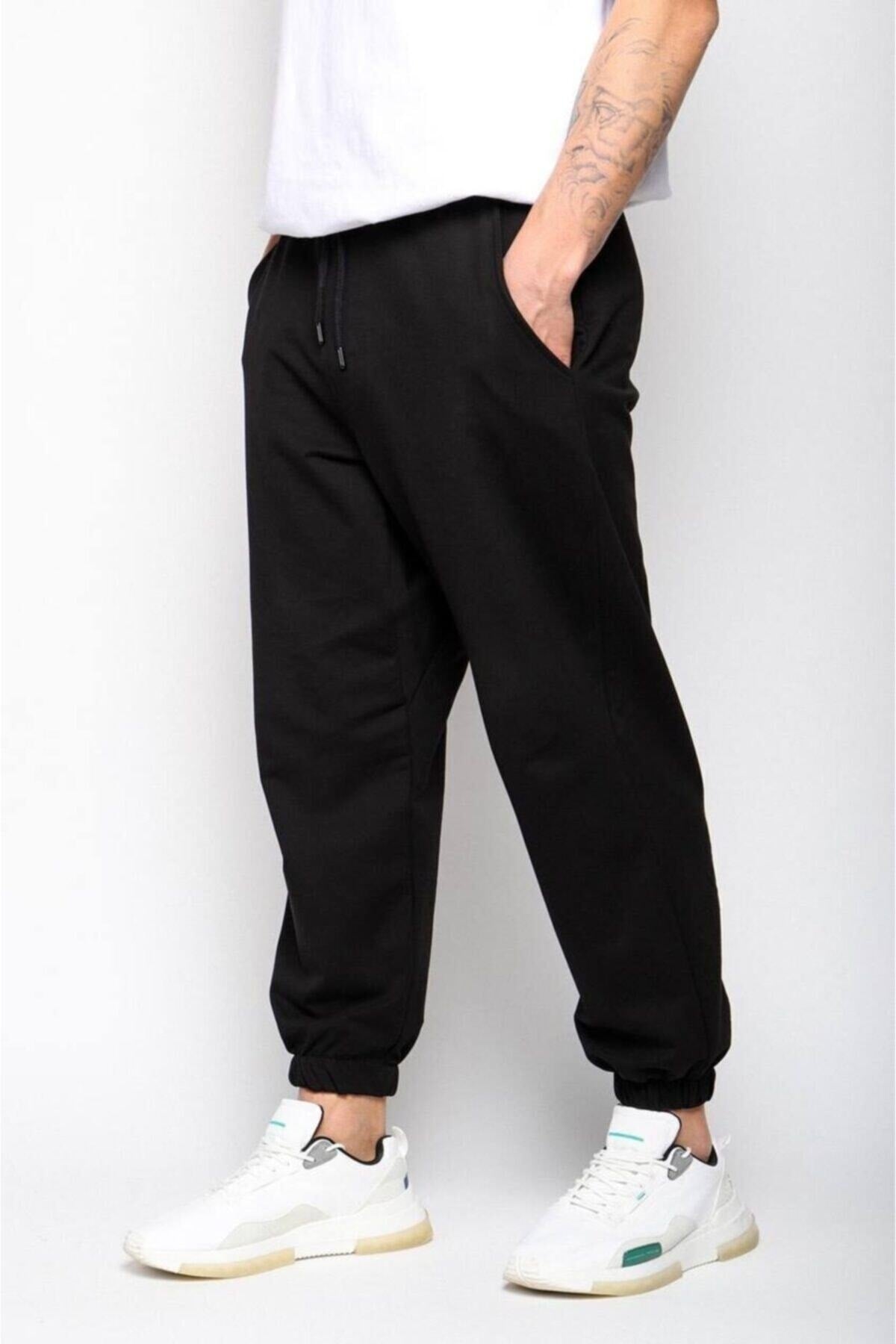 Men's Oversize Basic Sweatpants Black