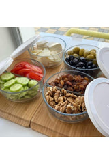 530683 Polar Two Compartment Breakfast Storage Container with White Lid 4 Pieces Fma504752
