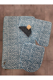 Blue White Ultrasoft Patterned 3 Pcs Closet Set Bathroom Carpet Mat Set - Swordslife