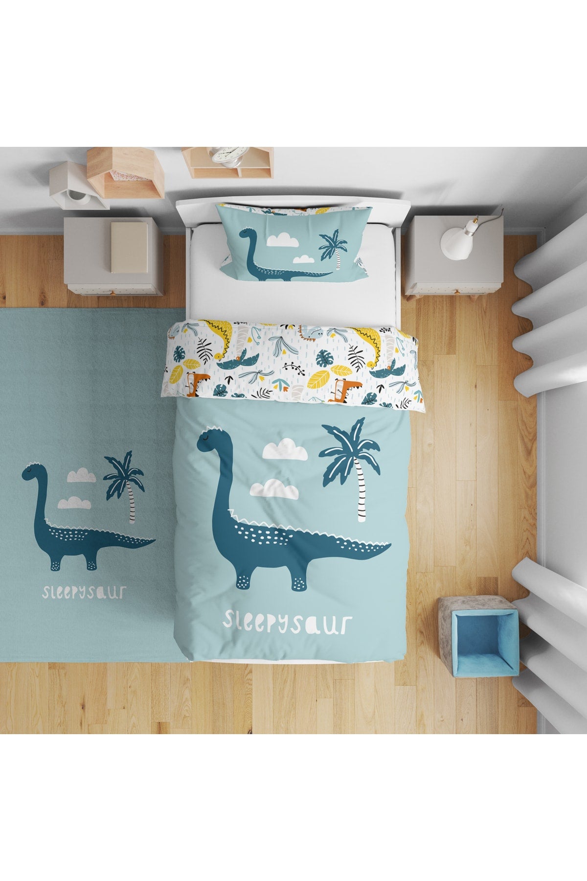 Children'S Room Digital Printed Single Bed Linen Set 160X220Cm Model0023