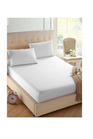 White Single Elastic Bed Sheet And Pillow Case - Swordslife