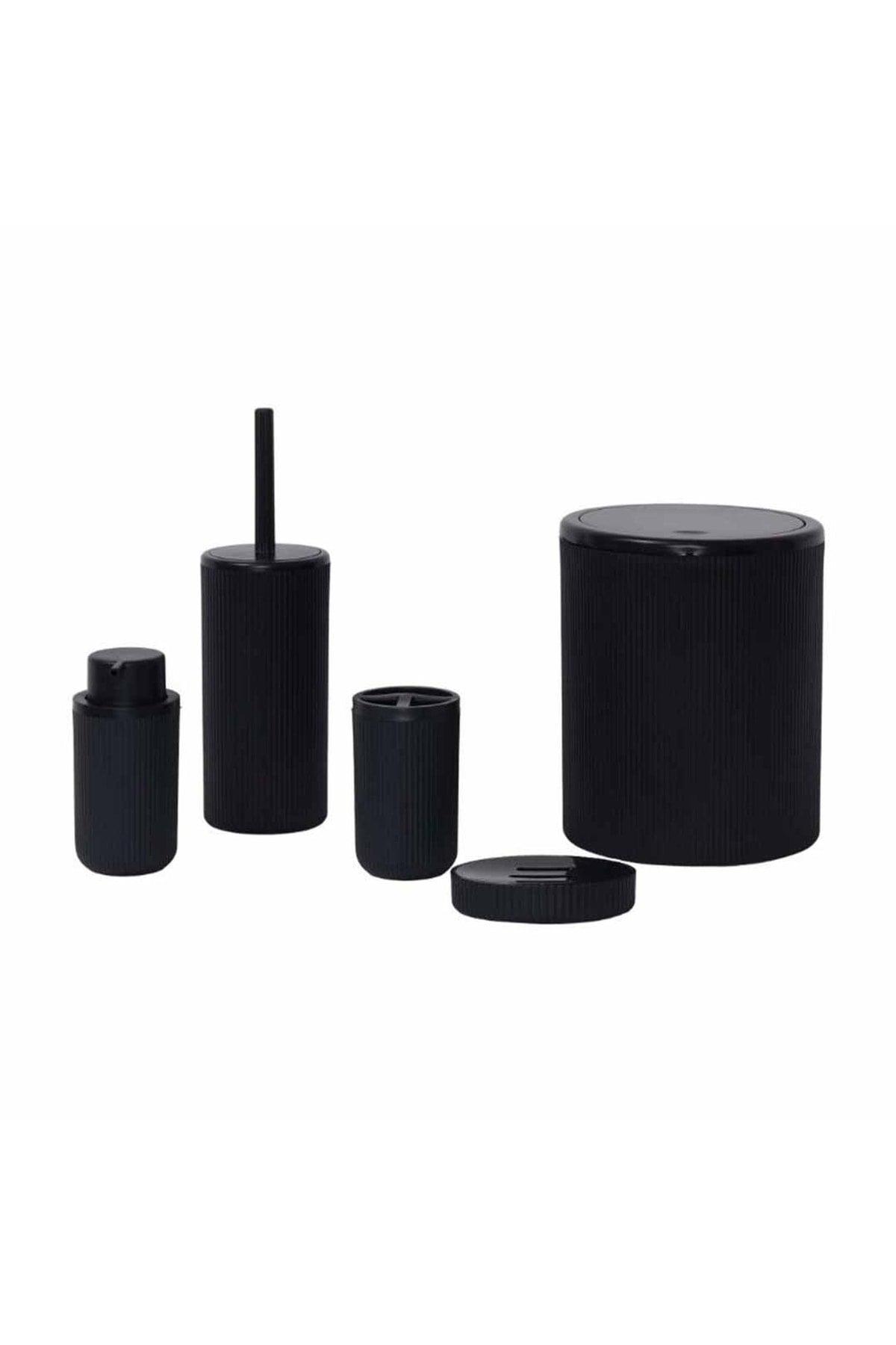 Set of 5 Bathroom Accessory - Black - Swordslife