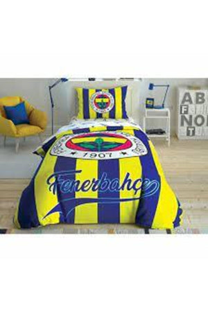 Licensed Single Sheet Elastic Fenerbahce Stick Duvet Cover Set