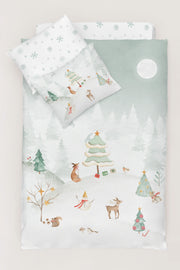 Snowland 100% Cotton Satin Baby Duvet Cover Set