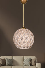 New Balle Double Wrapped Jute Ecru Ball Chandelier Hsra-44