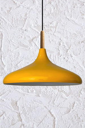 Yellow Champion Wooden Single Chandelier Pendant Lamp Living Room Kitchen Cafe Boutique Lamp Lighting Chandeliers
